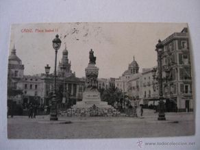 Postales: postal de cadiz - plaza isabel II - 1944 fototipia thomas - circulada 1936